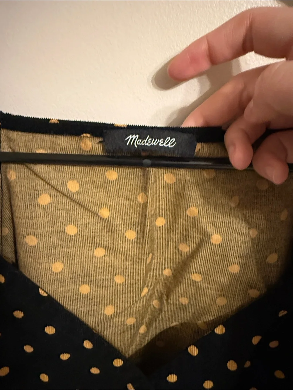 Madewell‎ Corduroy Puff-Sleeve Wrap Top in Oval Dot Estimated Size Small